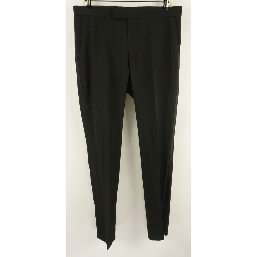 New $135 Kenneth Cole Reaction Men's 35 x 33 Slim Black Techni-Cole Suit Pants